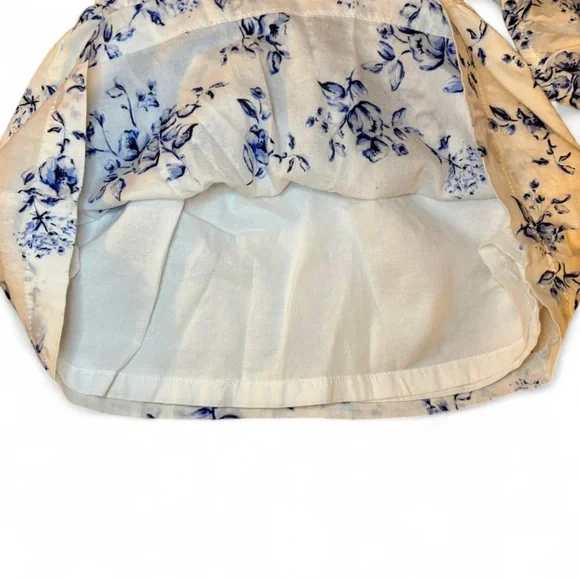 Baby B’Gosh 3 Months Blue & White Floral Dress Outfit Spring Summer Cotton Lined - Picture 5 of 6